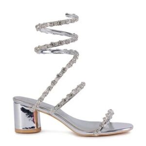 New - Silver Coil Wrap Sandal